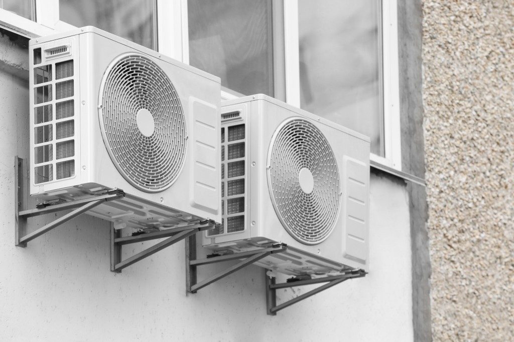 ventilation fans installed on the wall