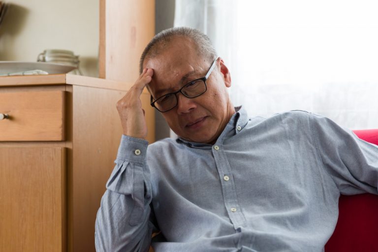 stressed aged man